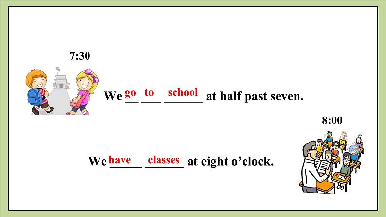 Module 5 My school day. Unit 2 We start work at nine o’clock. (课件+教案+练习)05