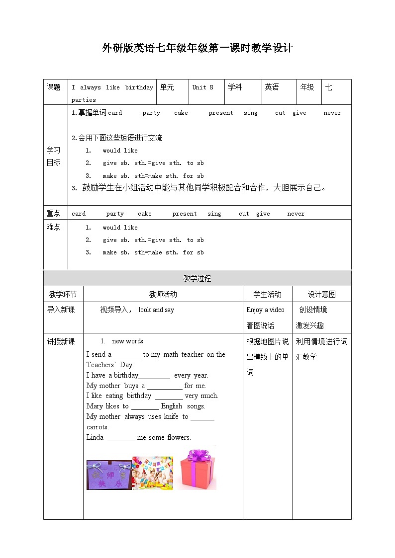 Module 8 Unit 1 I always like birthday parties 课件 试卷 教案01