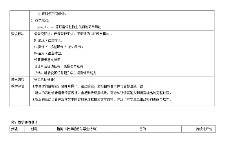 【同步教案】人教新目标版英语七年级上册--Unit 1 My name's Gina. SectionA（1a-2d）教案（表格式）03