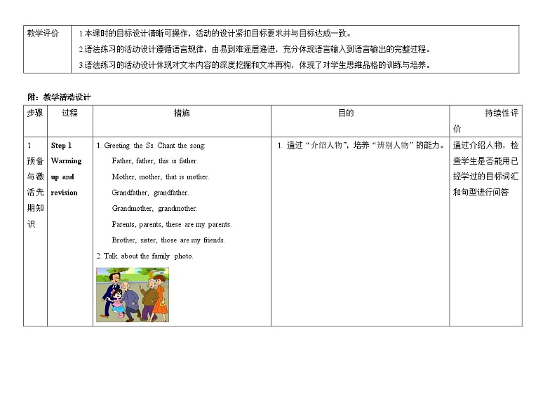【同步教案】人教新目标版英语七年级上册--Unit 2 This is my sister SectionA（Grammar Focus-3c）（表格式）第3页