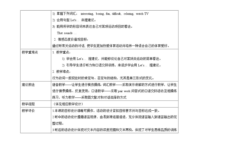 【同步教案】人教新目标版英语七年级上册--Unit 5 Do you have a soccer ball？ SectionB（1a-1d）教案（表格式）02