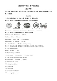 2023年甘肃省武威市中考英语真题