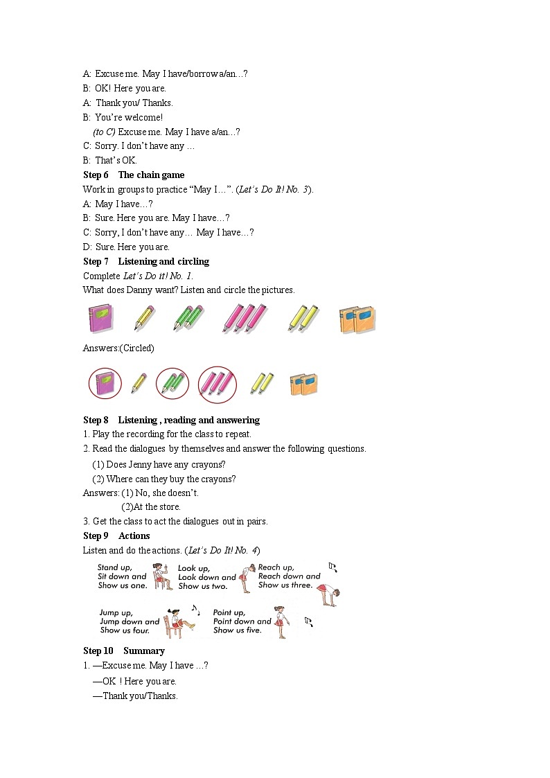 冀教版英语 七年级上册Unit 1 School and Friends Lesson 5 May I Have a Book教案03