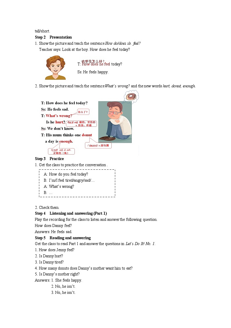 冀教版英语 七年级上册Unit 3 Families Celebrate Together Lesson 16 Happy or Sad教案02