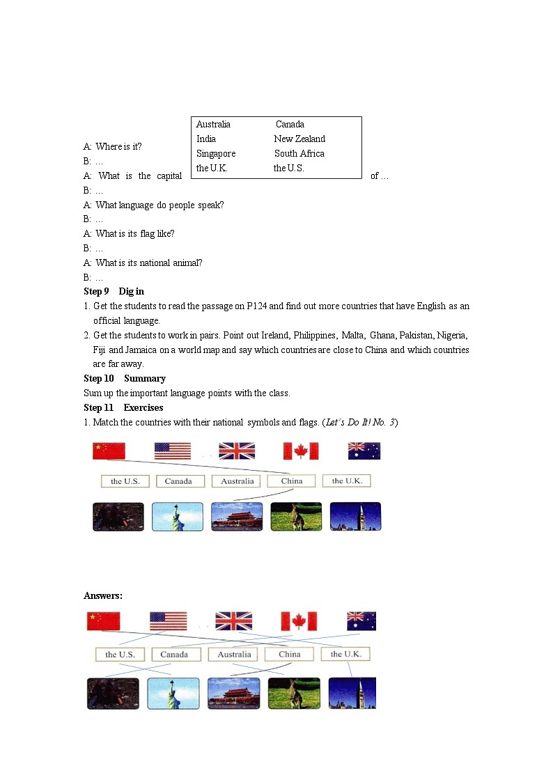 冀教版英语 七年级上册Unit 8 Countries around the world Lesson 48 English-Speaking Countries教案03