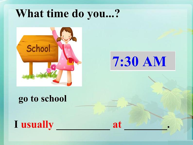 《Unit 2 What time do you go to school》PPT课件4-七年级下册新目标英语【人教版】第5页