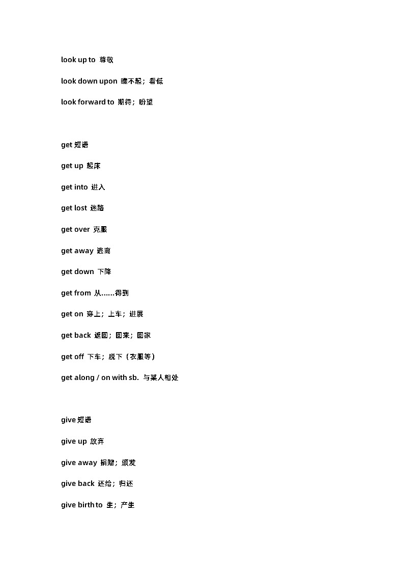 初中英语易混动词短语第2页