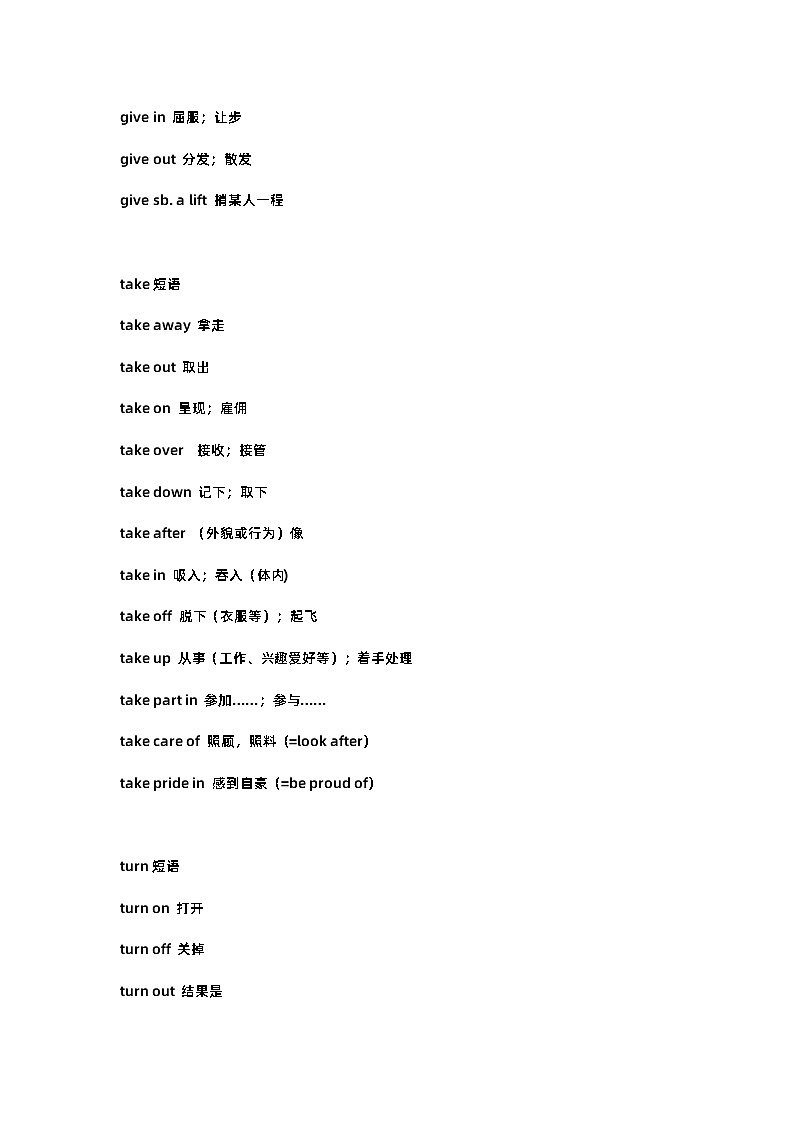 初中英语易混动词短语第3页