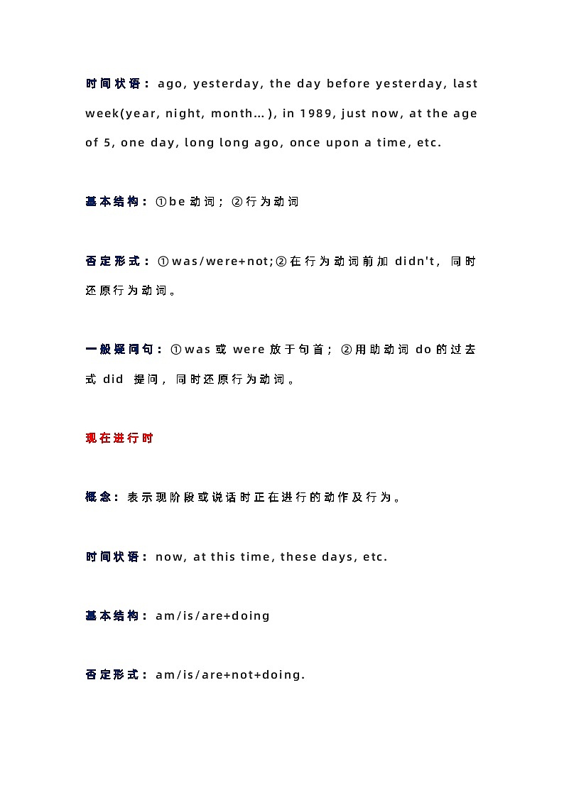 初中英语最齐全的时态总结第2页