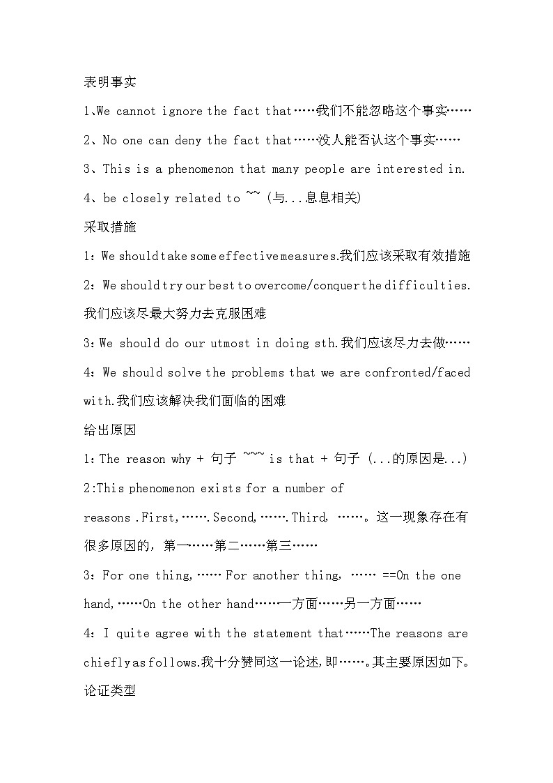 初中英语作文高级模板+高分句式第1页