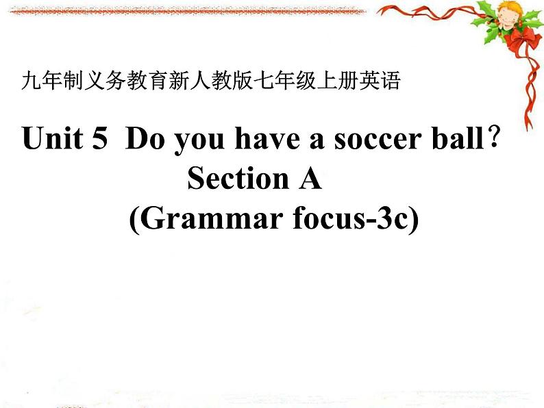 《Unit 5 Do you have a soccer ball Section A Grammar focus-3c》教学课件1-七年级上册新目标英语【人教版】第1页