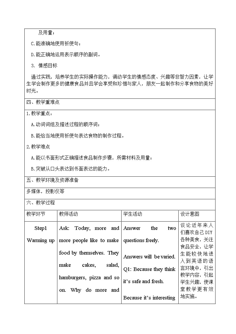 《Unit 8 How do you make a banana milk shake Section B 3a-4 Self check》教案2-八年级上册新目标英语【人教版】第2页