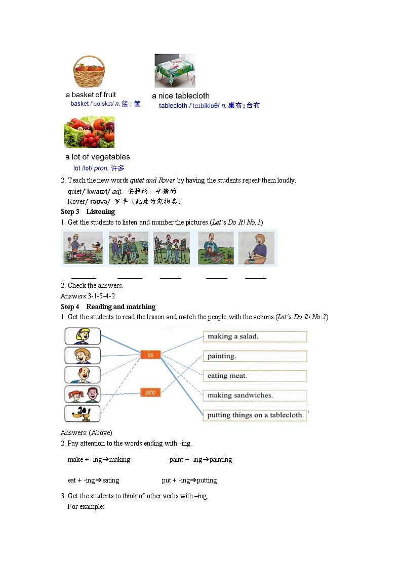 冀教版 初中英语 七年级上册  Unit 5 Family and Home Lesson 28 A Family Picnic教案第2页