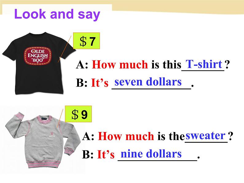 《Unit 7 How much are these socks Section A Grammar focus 3a-3c》PPT课件4-七年级上册新目标英语【人教版】第8页