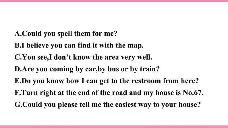 【大单元整体教学】人教版初中英语九年级Unit 3 Could you please tell me where the restrooms are Section B 1a-1e (第3课时）课件+导学案+同步练习（课件+原卷版+解析版）08