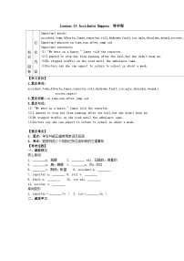 英语九年级上册Lesson 14 Accidents Happen优秀导学案