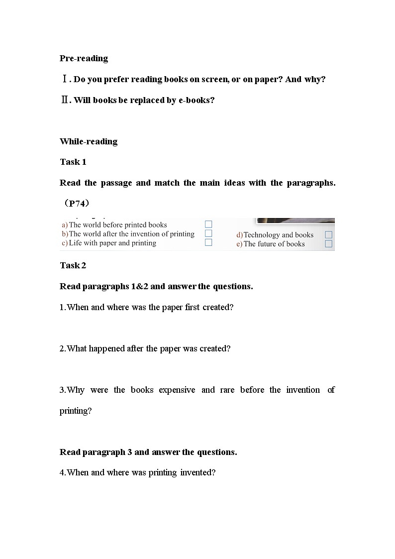 外研版 初中英语 九年级上册   Module 9 Unit 2  Will books be replaced by the Internet?（无答案） 试卷01