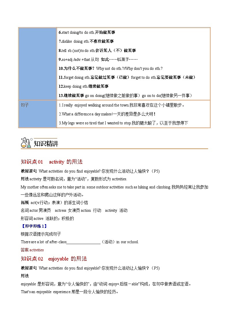 【同步讲义】人教版英语八年级上册-Unit 1 Section B 讲义02