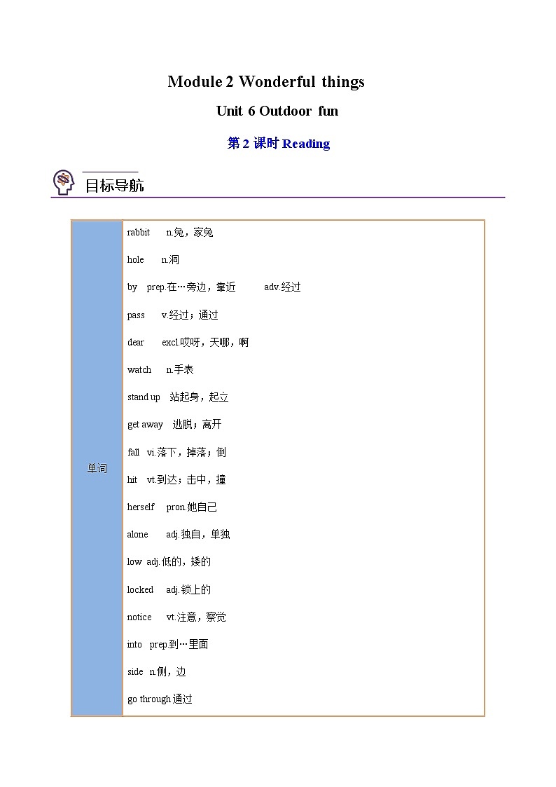 【同步讲义】牛津译林版英语七年级下册-Unit 6 第2课时 Reading 讲义（知识精讲+同步练习）01