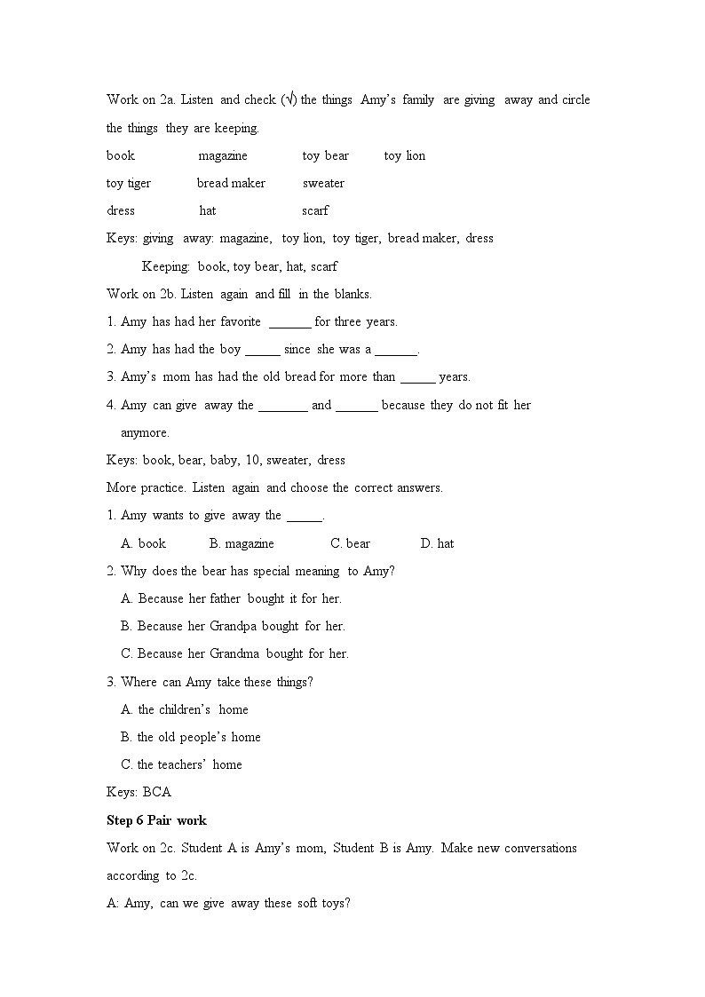 《Unit 10 I’ve had this bike for three years Section B 3a-3b Self check》教学设计3-八年级下册新目标英语【人教版】03