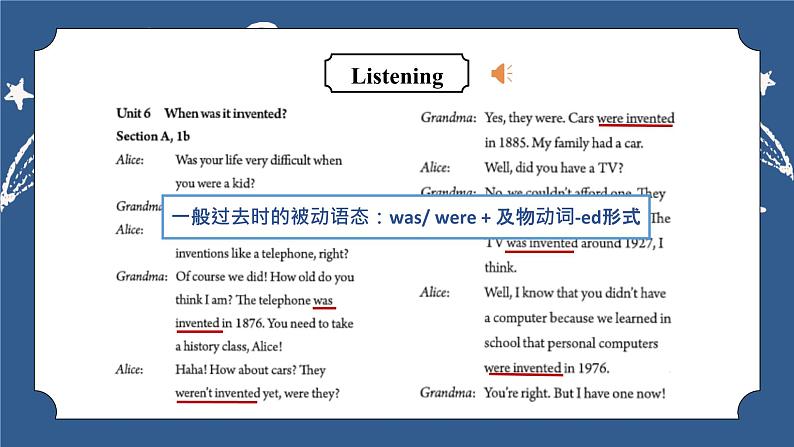 【核心素养目标】人教版初中英语九年级全册 Unit 6 When was it invented Section A 1a-1c课件+教案+同步练习（含反思和答案）08