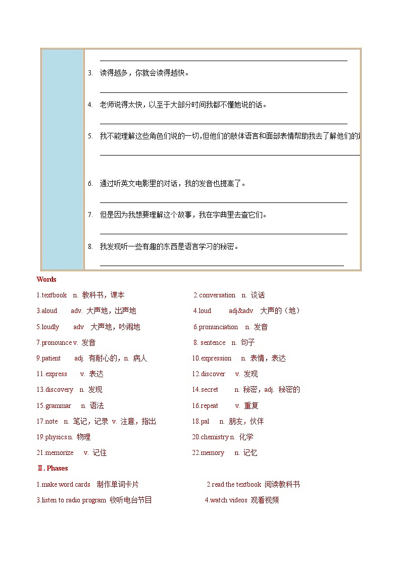 【同步讲义】人教版英语九年级全一册-Unit 1 课时1 Section A 讲义02