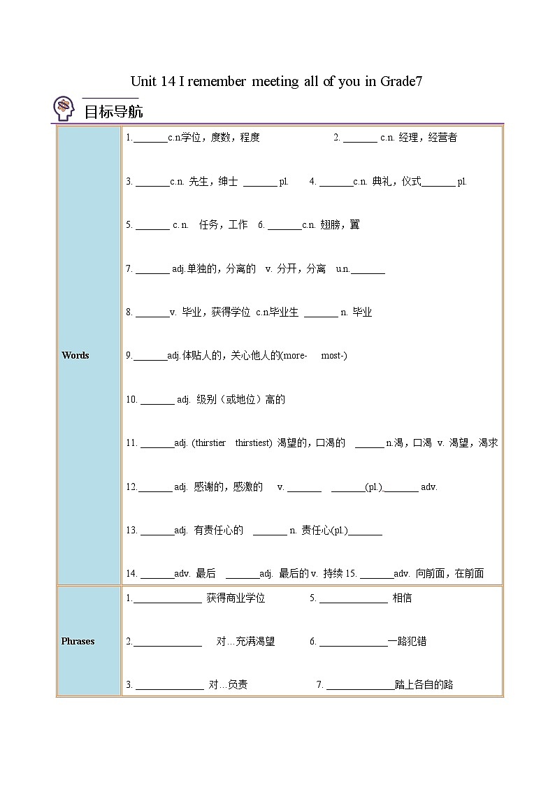 【同步讲义】人教版英语九年级全一册-Unit 14 课时2 Section B 讲义01