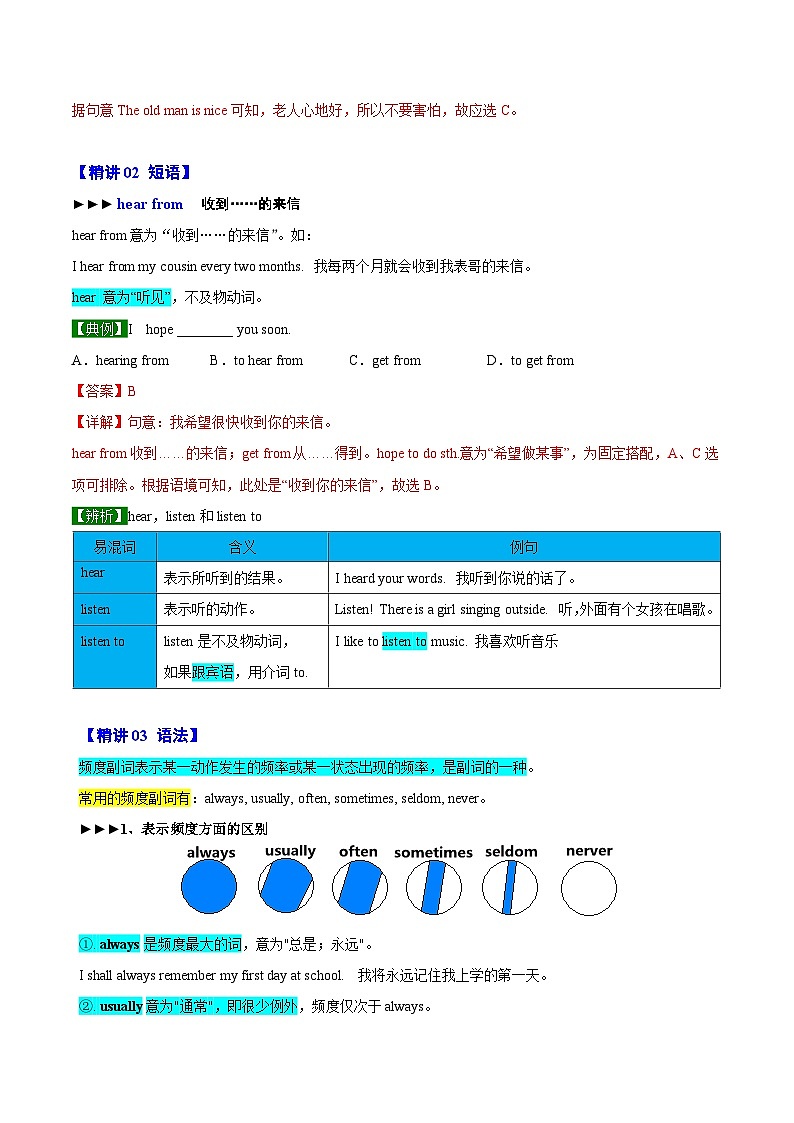【同步讲义】外研版英语七年级上册-Module 8  Unit 3  Language in use  讲义02