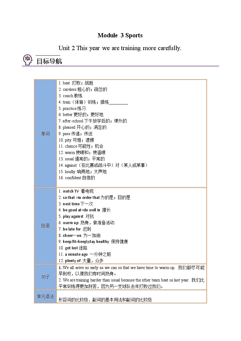 【同步讲义】外研版英语八年级上册-Module 3 Unit 2 讲义（知识精讲+同步练习）01