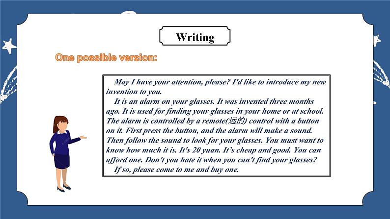 【核心素养目标】人教版初中英语九年级全册 Unit 6 When was it invented Section B 3a-Self check课件+教案+同步练习（含反思和答案)07