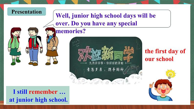 人教新目标版英语九下Unit 14《 I remember meeting all of you in Grade 7.》SectionA 1a-2c课件+音视频素材04