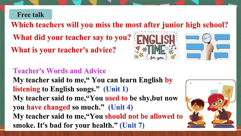 人教新目标版英语九下Unit 14 《 I remember meeting all of you in Grade 7.》SectionA 2d Grammar Focus-4b课件+音视频素材04