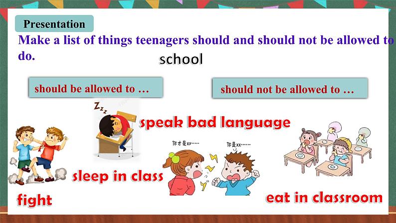 人教新目标版英语九上Unit 7《Teenagers should be allowed to choose their own clothes. 》SectionA 2d 课件第4页