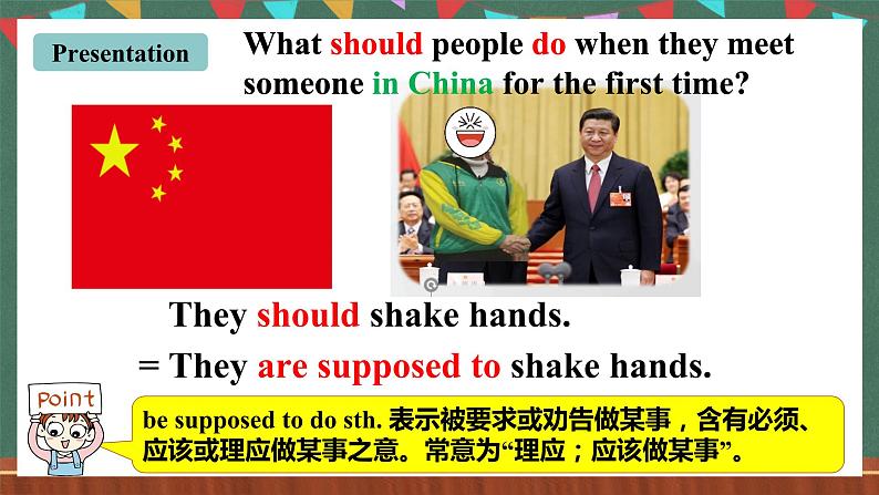 人教新目标版英语九下Unit10 《You're supposed to shake hands. 》SectionA  1a-2c 课件+音视频素材04