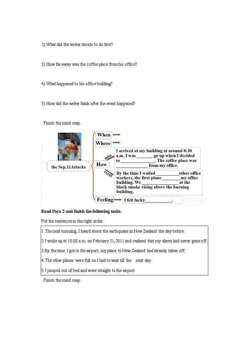 人教新目标版英语九下Unit 12 《Life is full of the unexpected.》Section A 3a-3c 导学案03