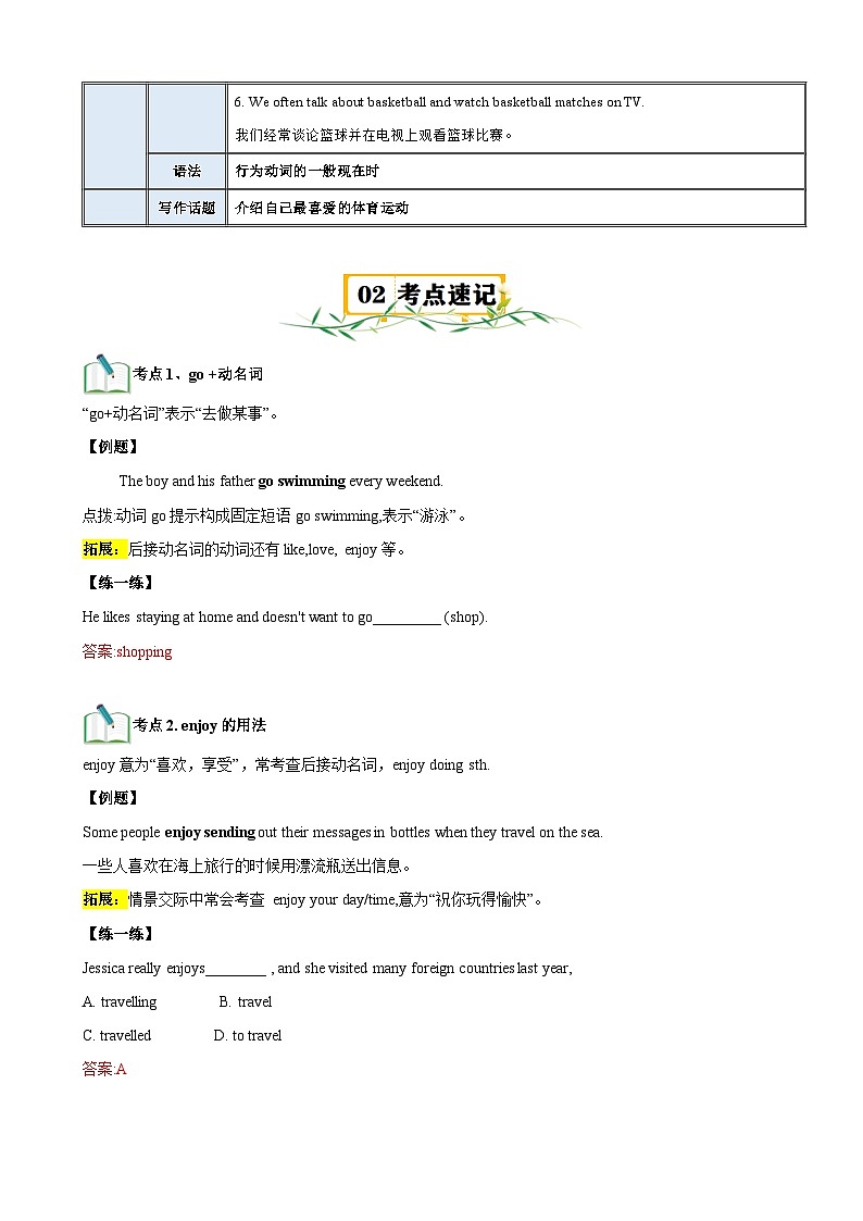 七年级上册 Unit2 知识清单02