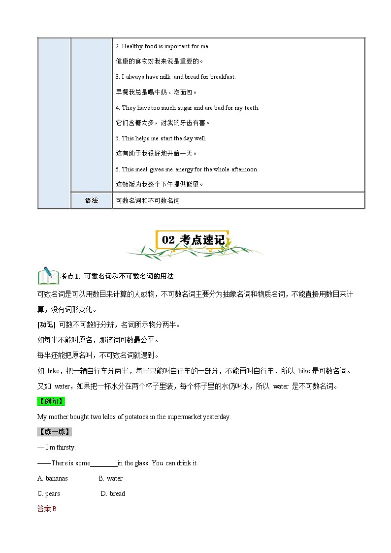 七年级上册 Unit6 知识清单02