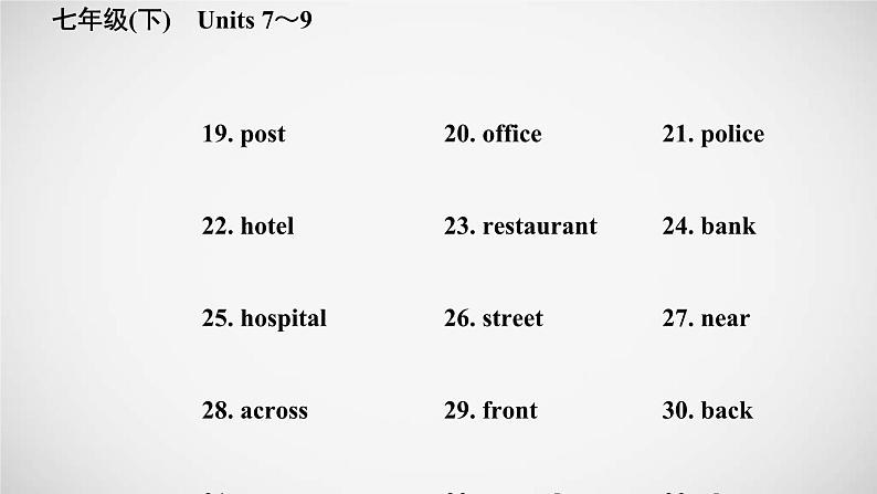 (人教版)中考英语一轮复习教材梳理课件5. 七年级(下)　Units 7～9（含答案）第3页