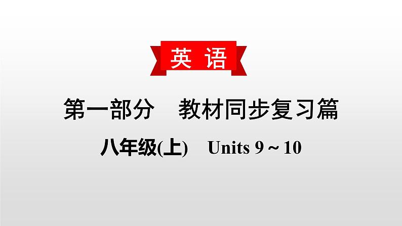 人教版中考英语教材一轮复习课件：八(上)　Units 9～10（含答案）01