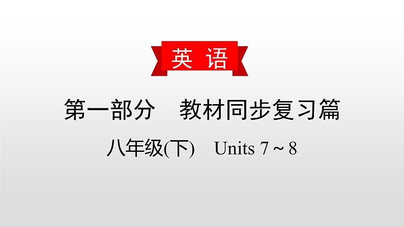 人教版中考英语教材一轮复习课件：八(下)　Units 7～8（含答案）01