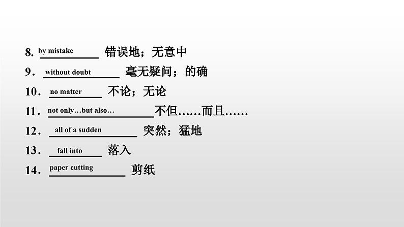 人教版中考英语教材一轮复习课件：九(全)　Units 5～6（含答案）第8页