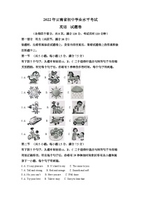 2022年云南省中考英语真题（原卷版）