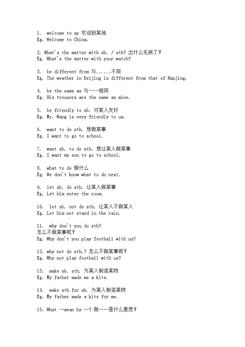 初中英语考试常考的100 句重点句型第1页