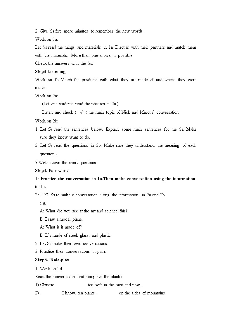 Unit5 Section A 1a-2d教案人教版英语九年级全册第2页