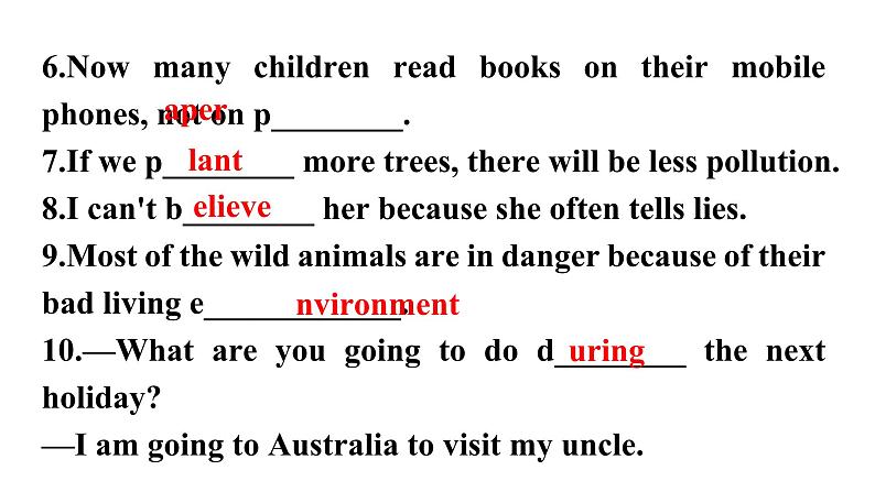 人教版八年级英语上册期末专项复习单元知识专练Unit 7课件第3页