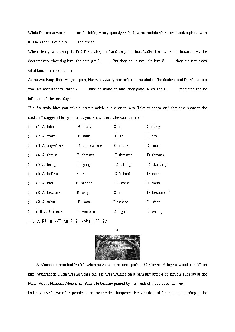 Module 8 【模块综合过关检测】-2023-2024学年八年级英语上册同步精品试卷（外研版）03
