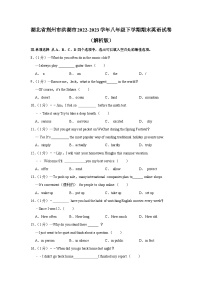 湖北省荆州市洪湖市2022-2023学年八年级下学期期末英语试卷