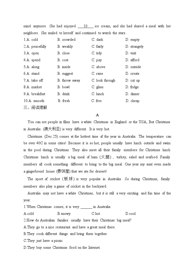 第七周（考查范围：Unit 4）——2023-2024学年牛津译林版英语八年级上册周周练第3页