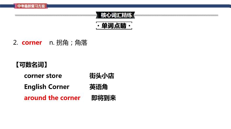 Unit 3 Could you please tell me where the restrooms are Section B词汇精讲- 九年级全册英语（人教版）课件PPT第7页