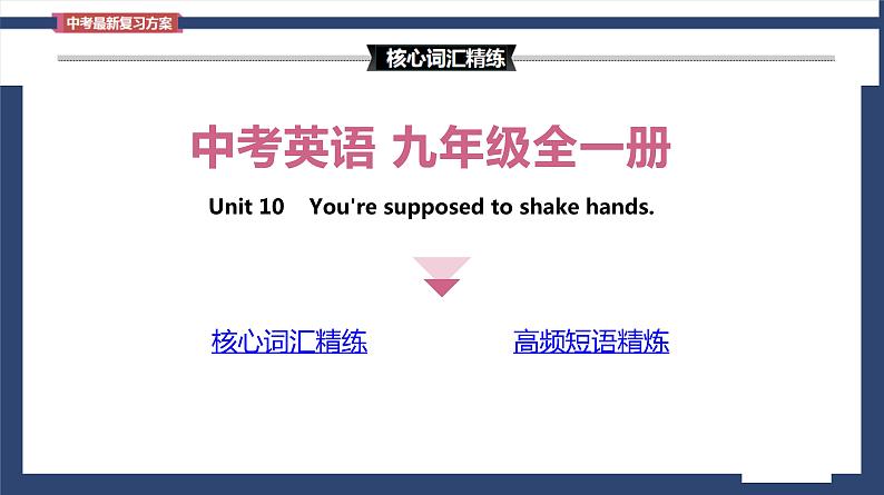 Unit 10 You’re supposed to shake hands  Section B词汇精讲 九年级全册英语（人教版）课件PPT02